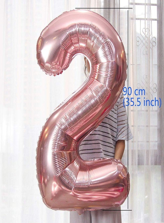 Juland Rose Gold Number Balloons Large Foil Mylar Balloons 40 Inch Giant Jumbo Number Balloons XXL for Birthday Party Decorations - 22 - Image 2